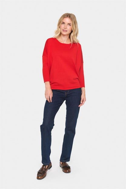 Saint Tropez MilaSZ R-Neck Pullover Racing Red