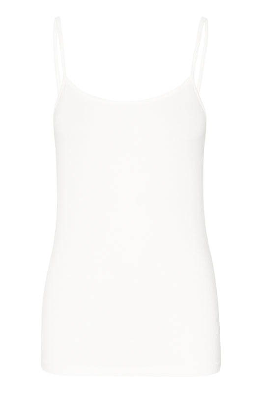 Kaffe KAfrida – Hvit tettsittende singlet med smale stropper