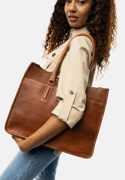 RE:DESIGN Skinnveske Halma Workbag Walnut 100% Skinn