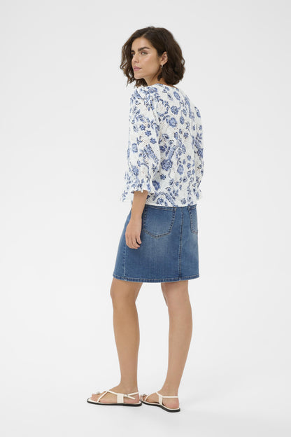 Kaffe Clothing KAluisa Blouse - Chalk Midnight Flower