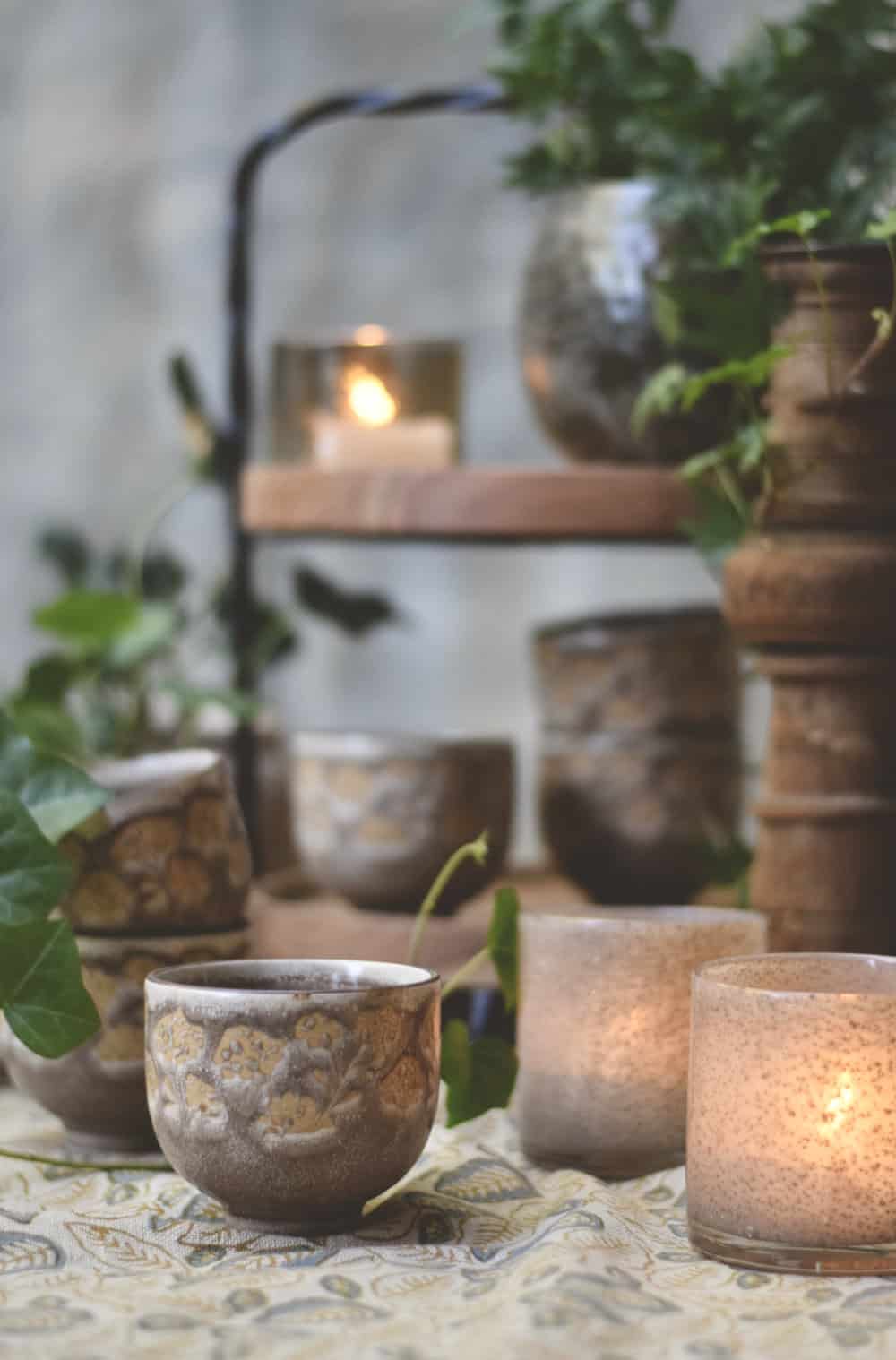 Trend Keramikk skål d 9 cm blomstertrykk