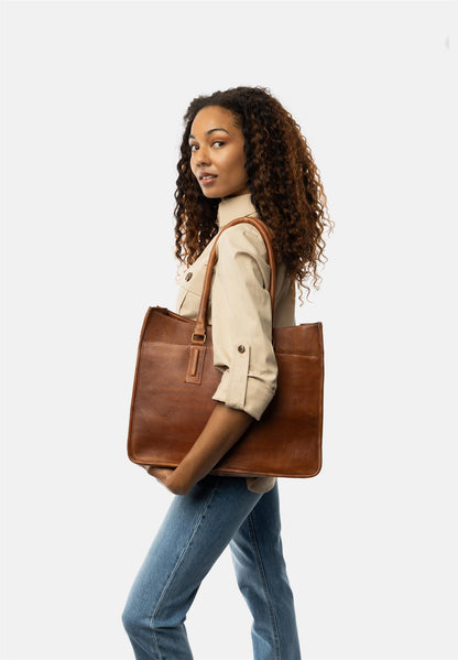 RE:DESIGN Skinnveske Halma Workbag Walnut 100% Skinn