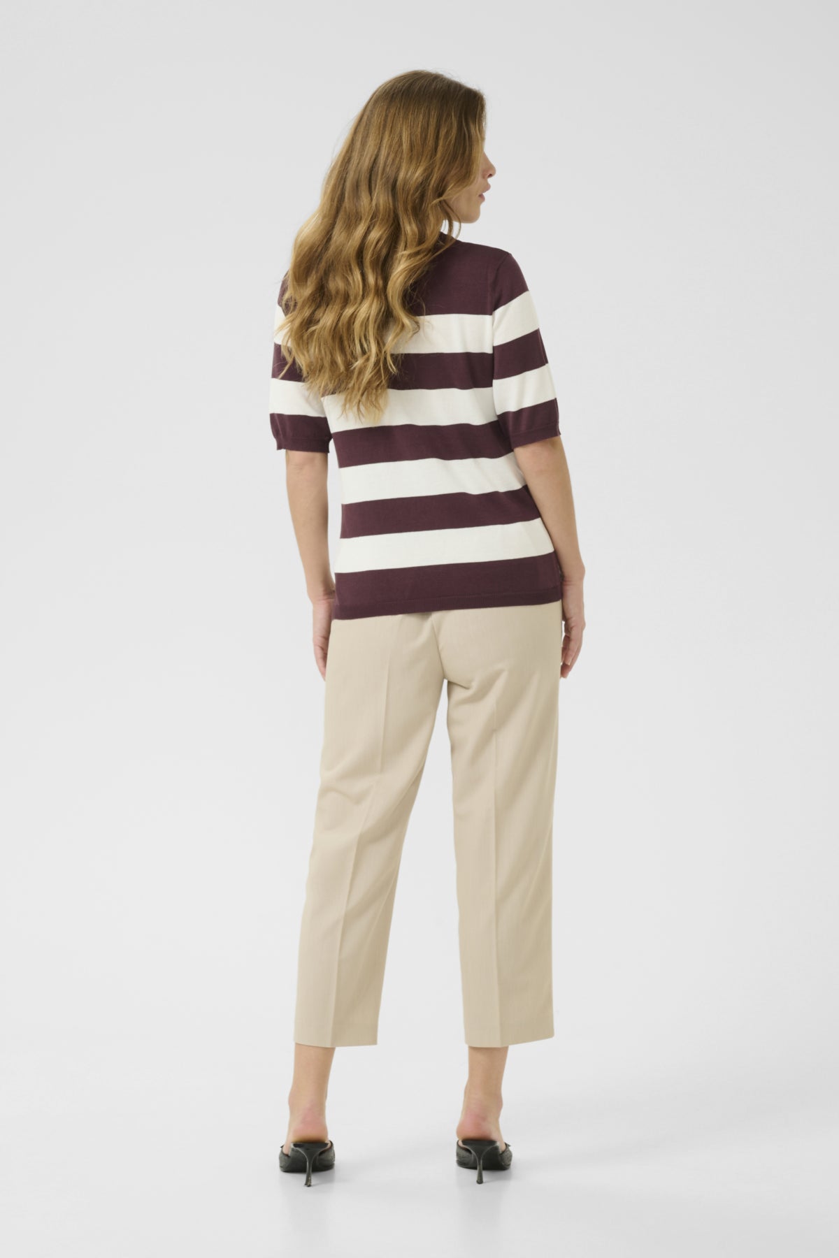 Kaffe Clothing KAlizza Striped Knit Fudge / Chalk Wide Striped