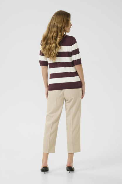 Kaffe Clothing KAlizza Striped Knit Fudge / Chalk Wide Striped