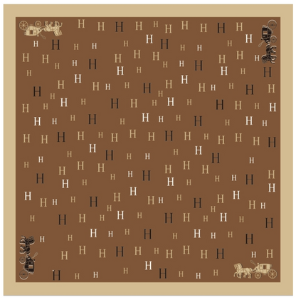 Silkeskjerf Bandanas - valnøtt "H"
