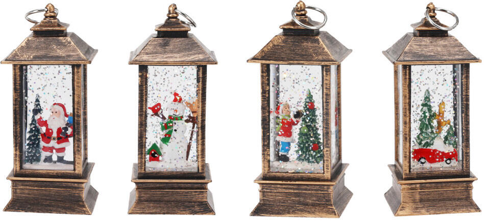 Lykt M/LED Lys 5x13cm Antikk Brun 4ass Inkl Batteri: CR2032