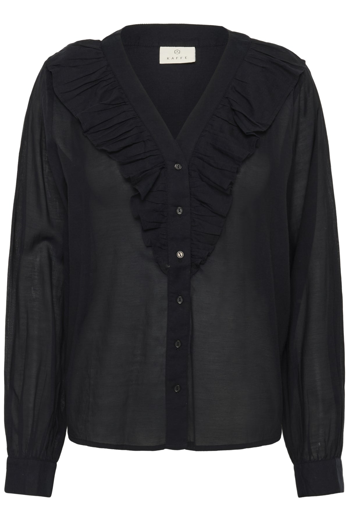 Kaffe Clothing KAlane Frill Blouse Black Deep