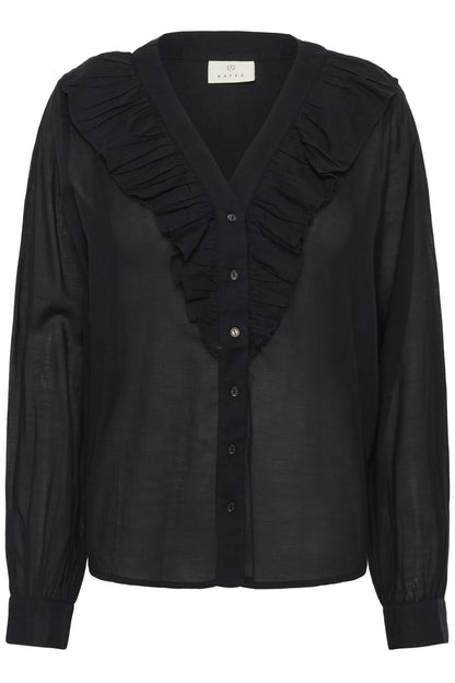 Kaffe Clothing KAlane Frill Blouse Black Deep