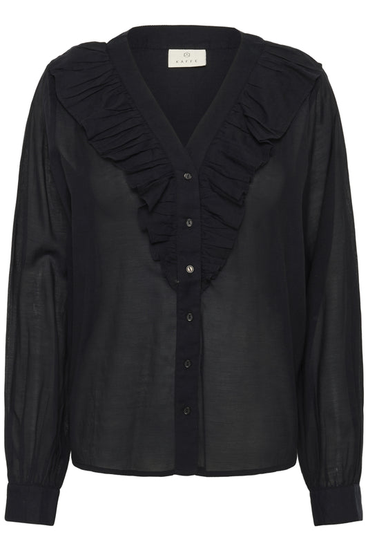 Kaffe Clothing KAlane Frill Blouse Black Deep