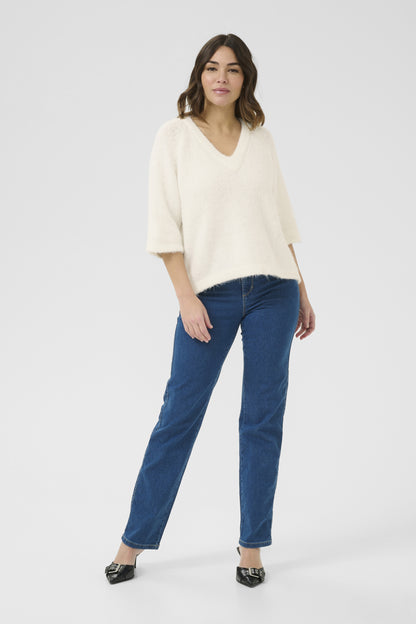 Kaffe Clothing KAemilie V-neck Pullover Chalk