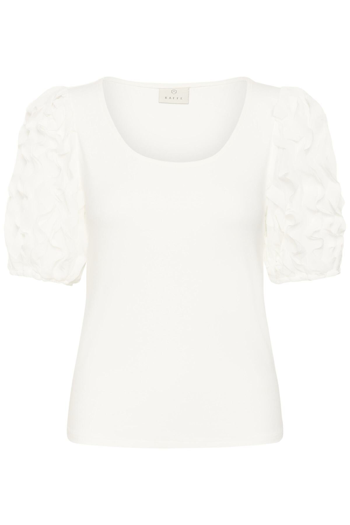 Kaffe Clothing KAlindsay Frill T-shirt - Chalk