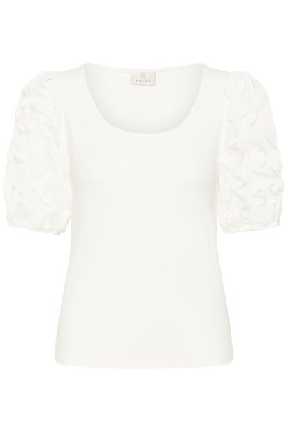 Kaffe Clothing KAlindsay Frill T-shirt - Chalk