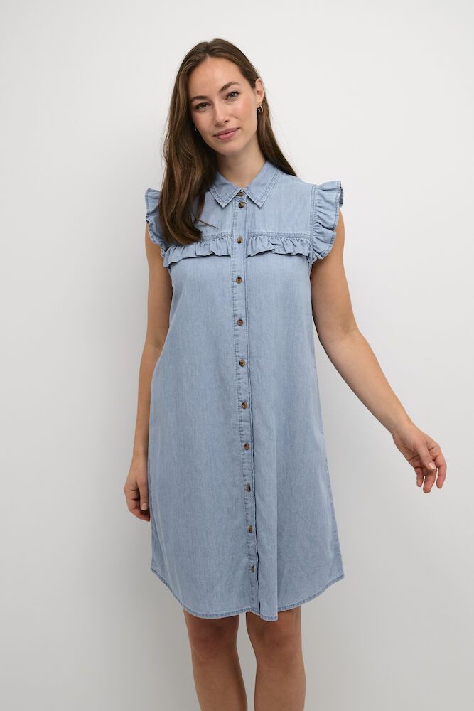 Culture CUaurelia Short Dress Light Blue Wash
