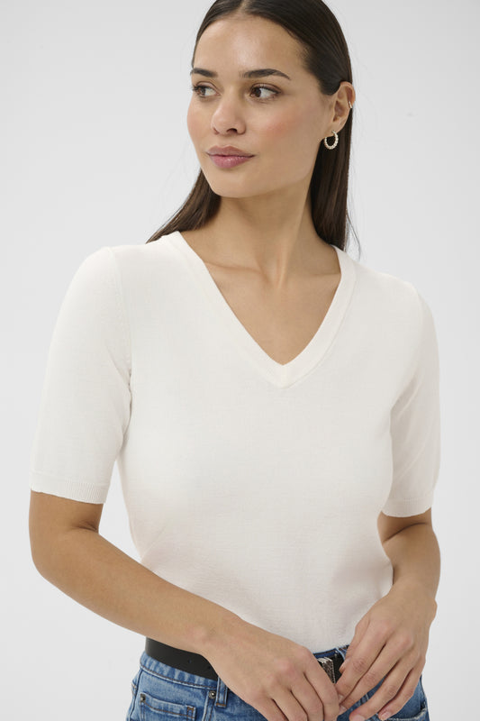 Kaffe Clothing KAlizza V-neck Pullover Chalk