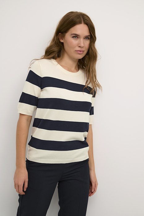 Kaffe Clothing KAlizza Striped Knit Navy/Turtledove Bold Striped