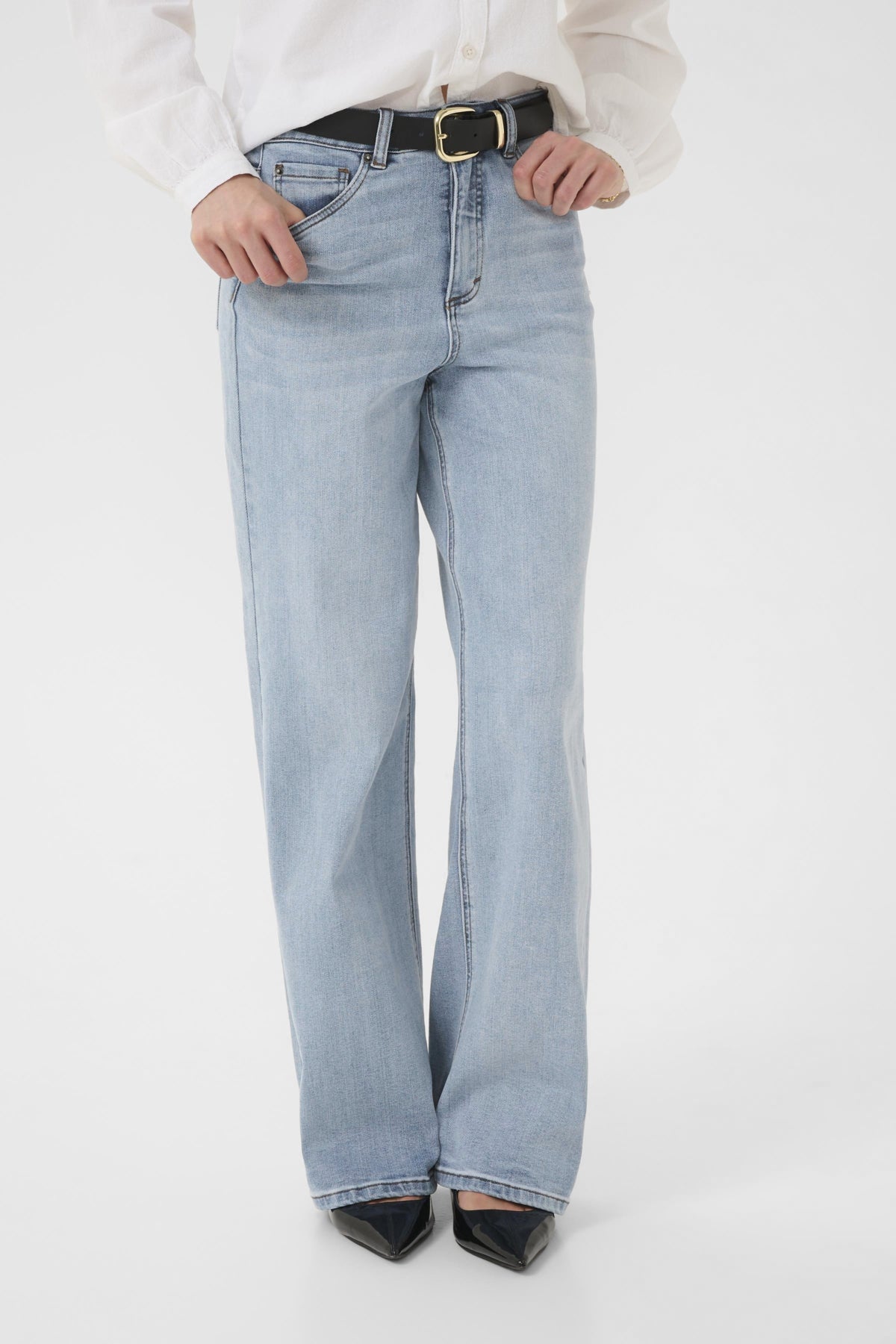 Kaffe Clothing KAmeadow HW Reg Fit Jeans Light Blue Wash 32 tommer