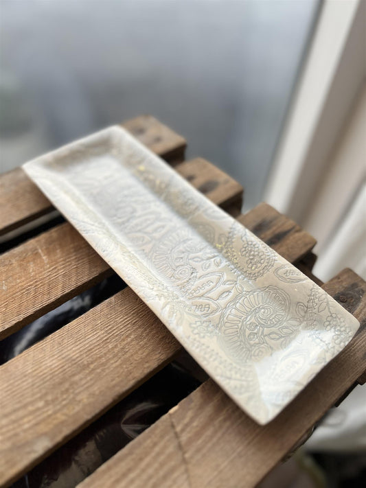 Wonki Ware Lang Skål Gråblå