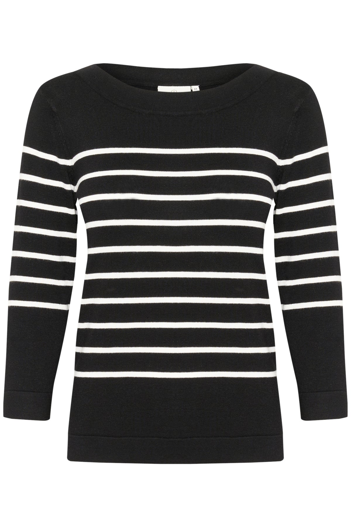 Kaffe Clothing KAlizza Boatneck Pullover Feather Black/Chalk Stripes