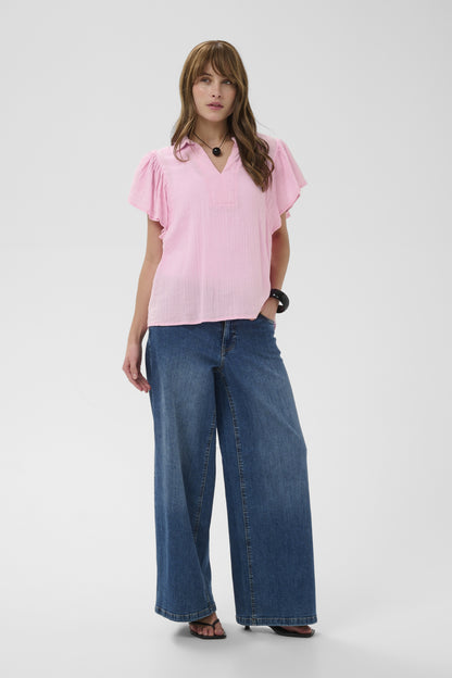 Culture CUpenny Elina – Lys rosa bluse med broderier