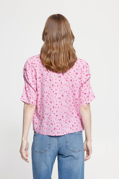 Ichi IHvera – Rosa bluse med blomsterprint