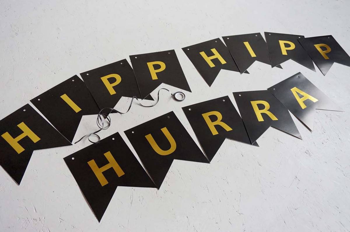 Bursdagsbanner "Hipp Hipp Hurra"