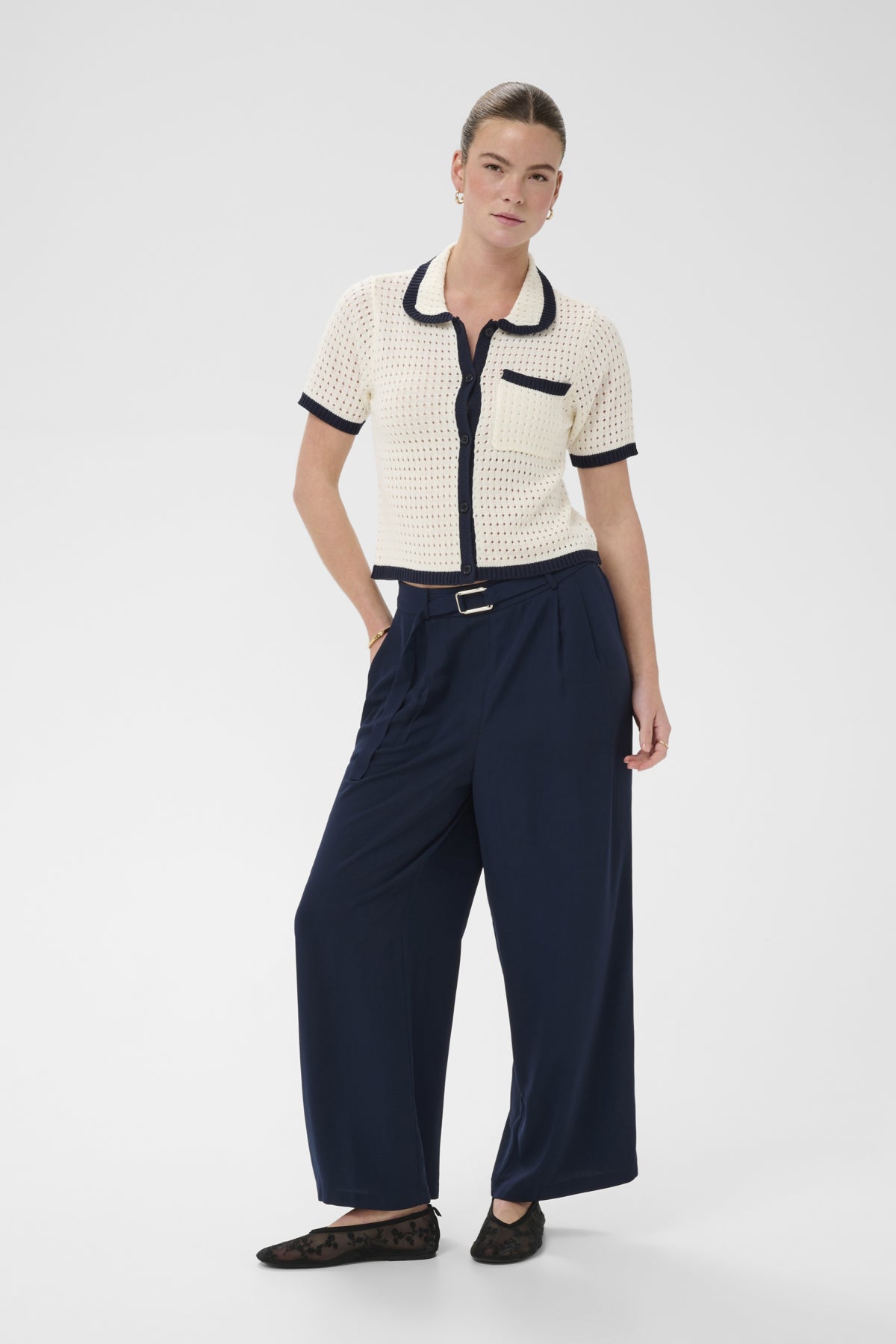 Kaffe Clothing KAillis Cropped Pants - Midnight Marine