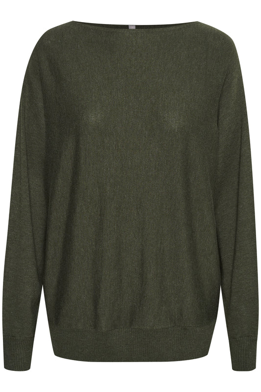 Culture CUannemarie Batwing Jumper Olive Night Melange