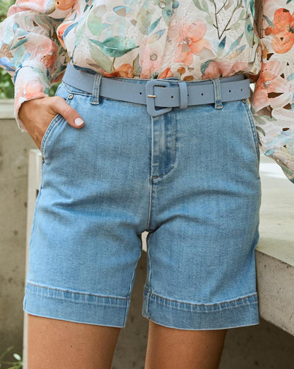 Floyd Margareth 5427 - Lyseblå dongerishorts med god stretch