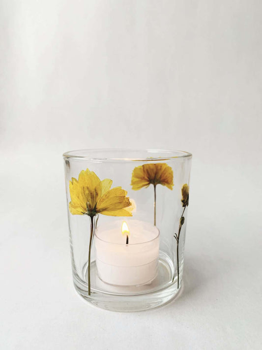 Trend Design Lysglass botanikk 7×8 cm gul