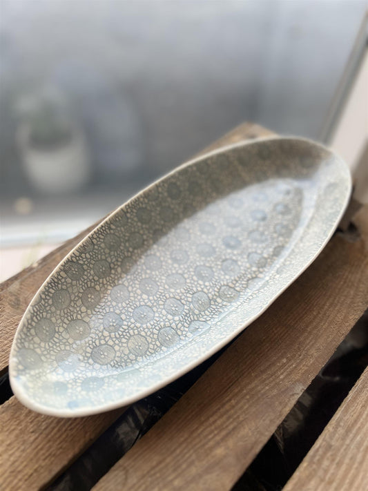 Wonki Ware Oval Skål gråblå