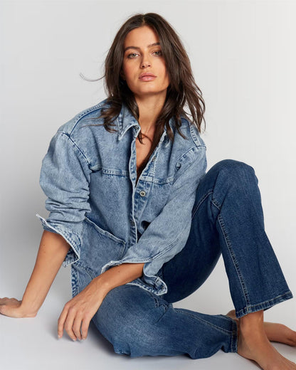Floyd Sabrina Denimjakke Medium Jeans Blue