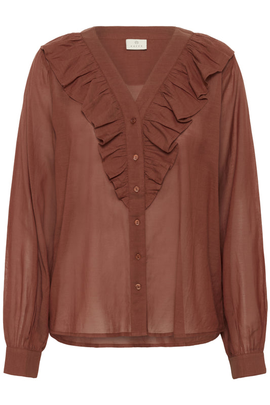 Kaffe Clothing KAlane Frill Blouse Henna