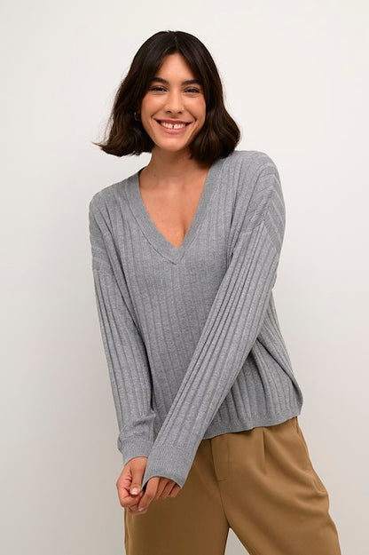 Kaffe Clothing KAlola Knit Pullover Grey Melange