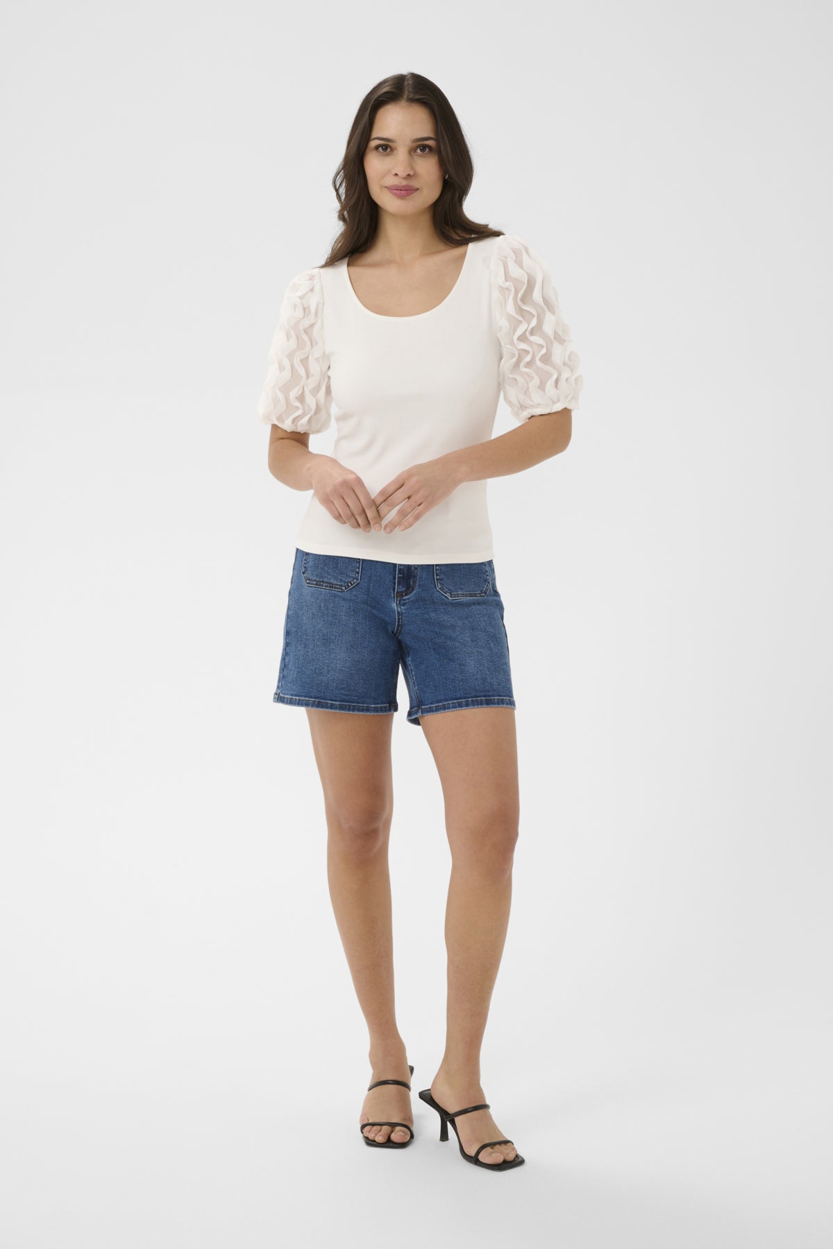 Kaffe Clothing KAlindsay Frill T-shirt - Chalk