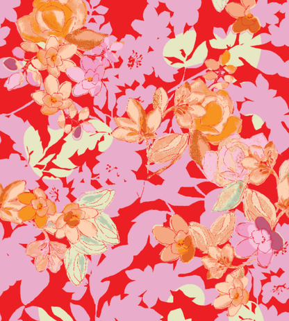 Culture CUaudrey Bello Long Dress Red/Pink Flower