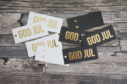 Til/fra lapper GOD JUL, gullskrift