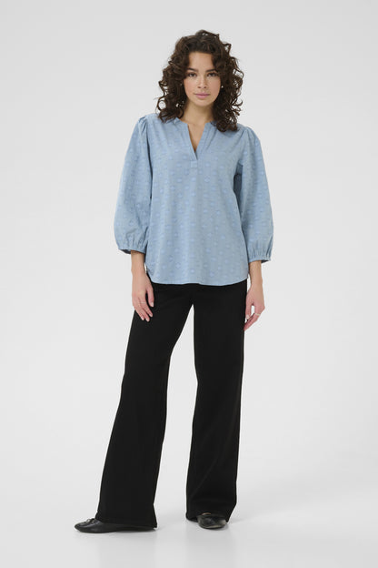Kaffe Clothing KAenya Blouse 3/4 sleeve Windward Blue