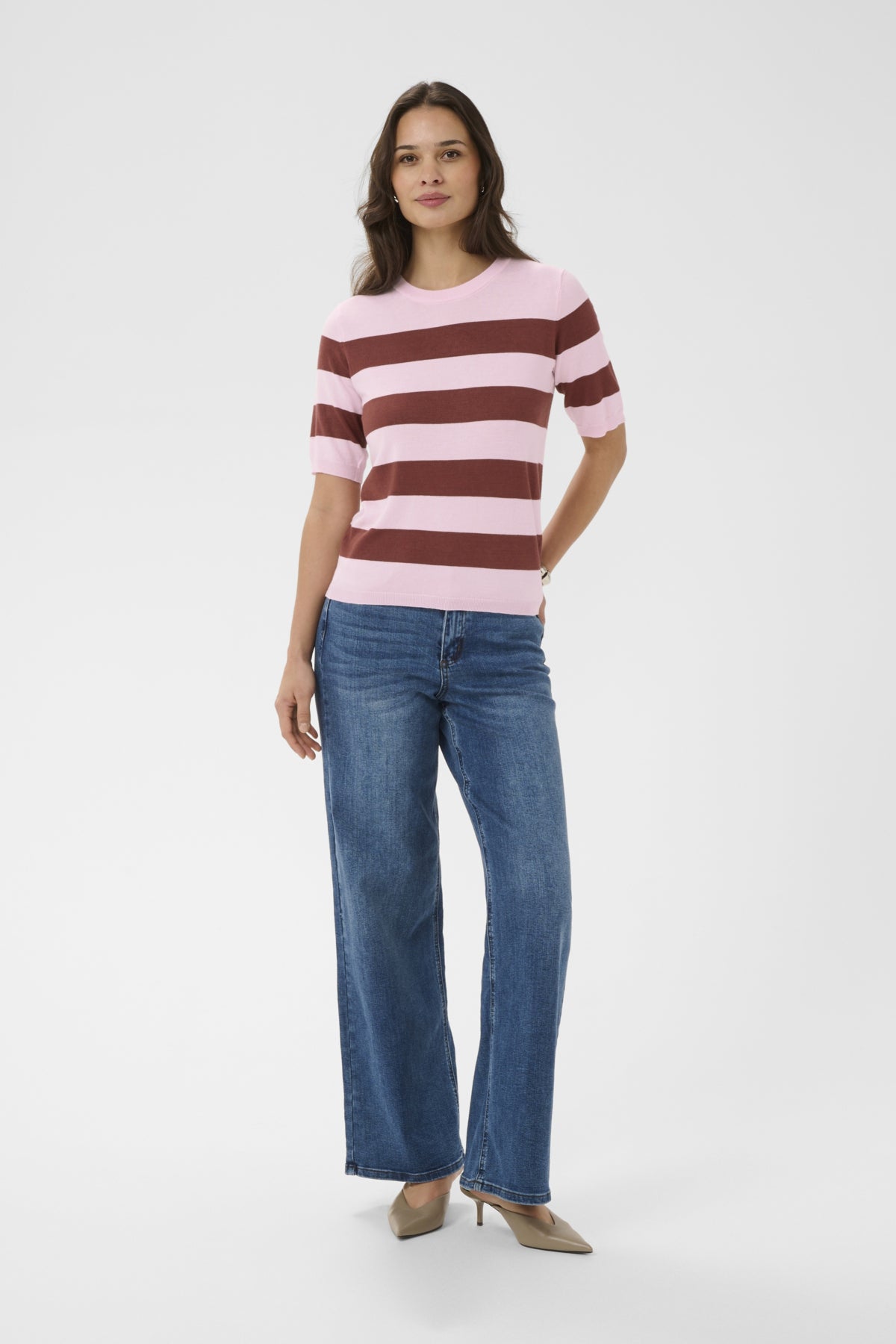 Kaffe Clothing KAlizza Striped Knit - Ballerina/Henna