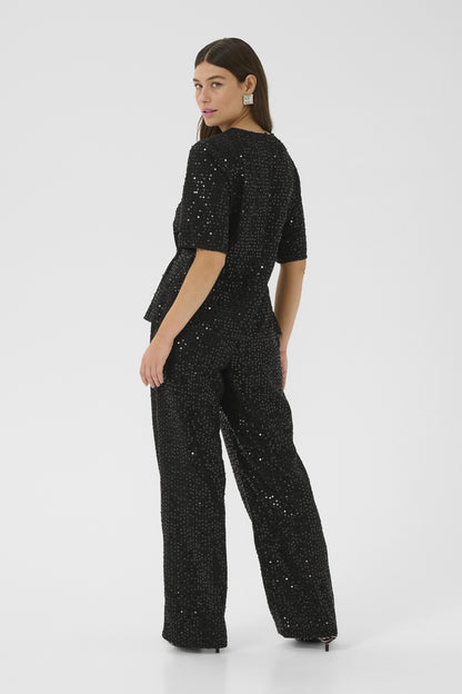 Culture CUtamera Sequin Blouse Black