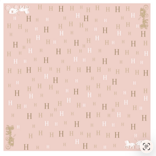 Skjerf Bandanas - "H" Dus Rosa Offwhite