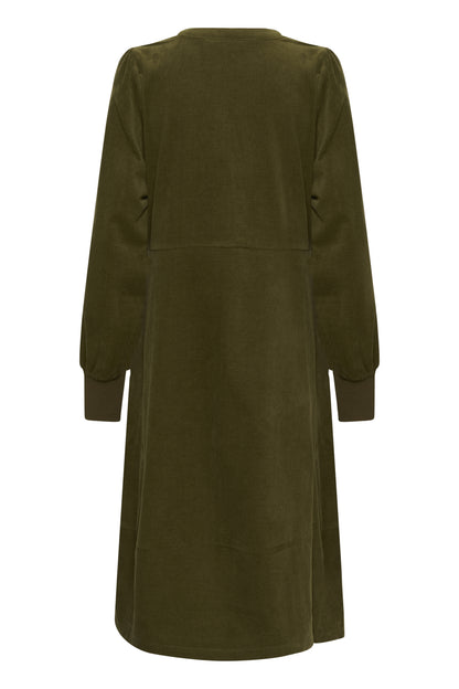 Culture CUrhaena LS Dress Burnt Olive Green
