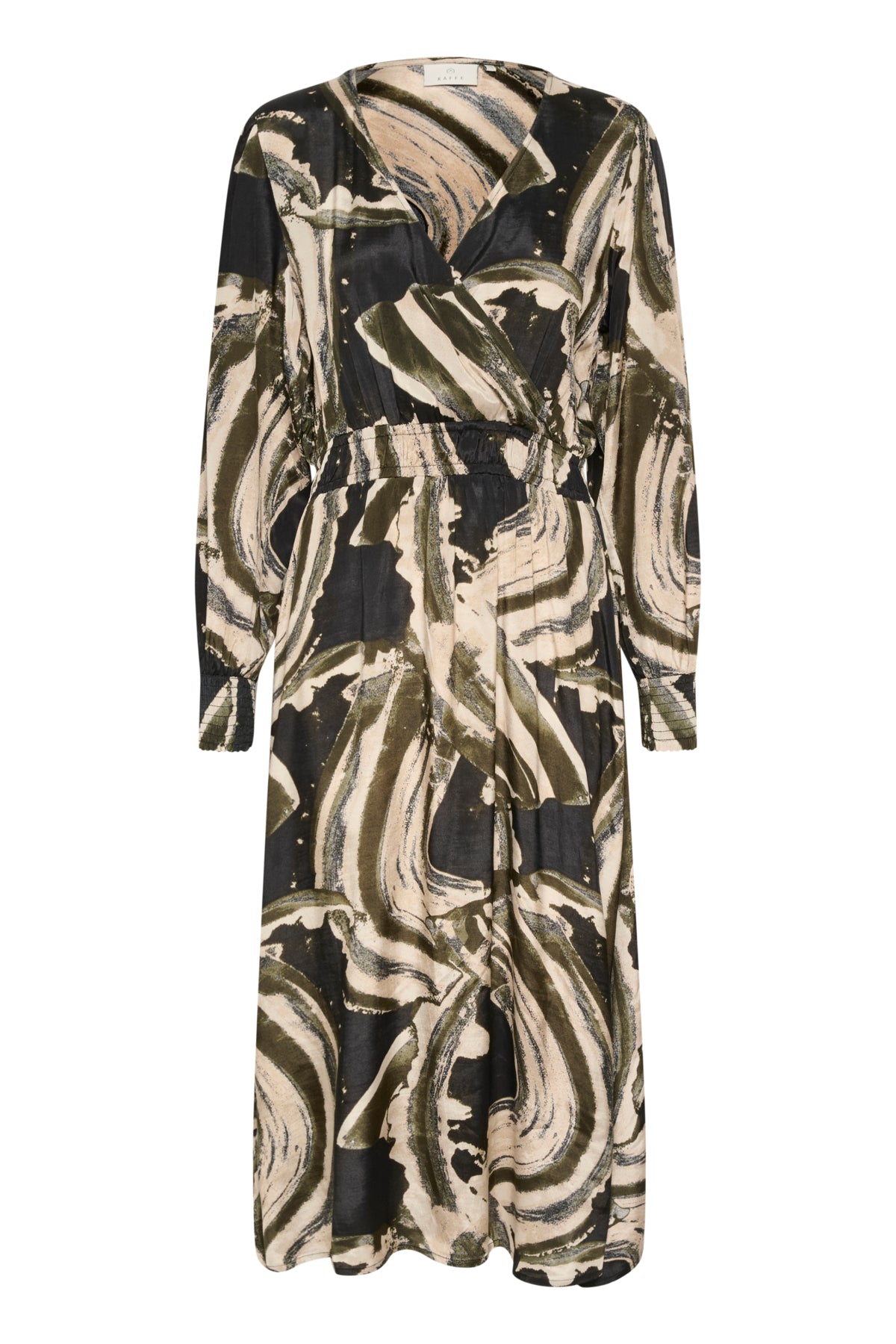 Kaffe Clothing KAsophia Dress Black/Green Stroke Print