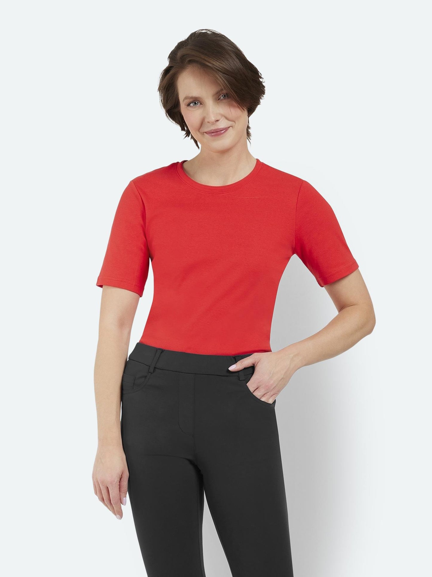 Brandtex Bukse M/Stretch og Strikk I Livet Sort