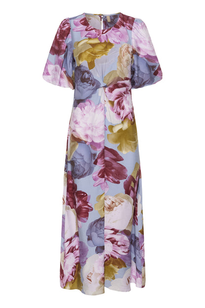 Culture CUmagna Greece Long Dress Blue/Pink/Yellow Flower