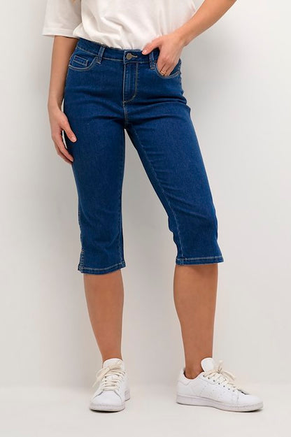 Kaffe Clothing KAvicky Capri Jeans Medium Blue Washed Denim