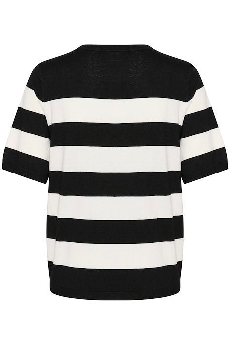 Kaffe Clothing KAlizza Striped Knit Black/Chalk Bold Stripe