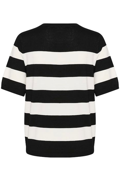 Kaffe Clothing KAlizza Striped Knit Black/Chalk Bold Stripe