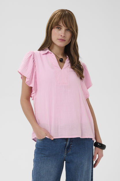 Culture CUpenny Elina – Lys rosa bluse med broderier