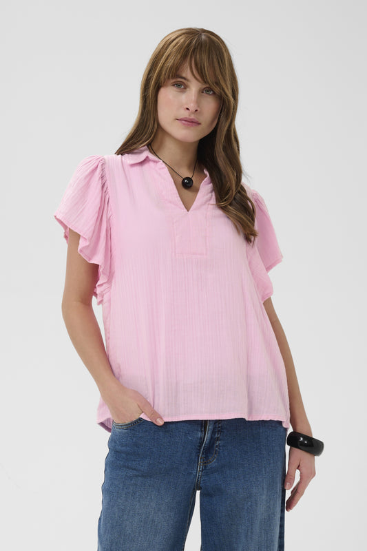 Culture CUpenny Elina – Lys rosa bluse med broderier