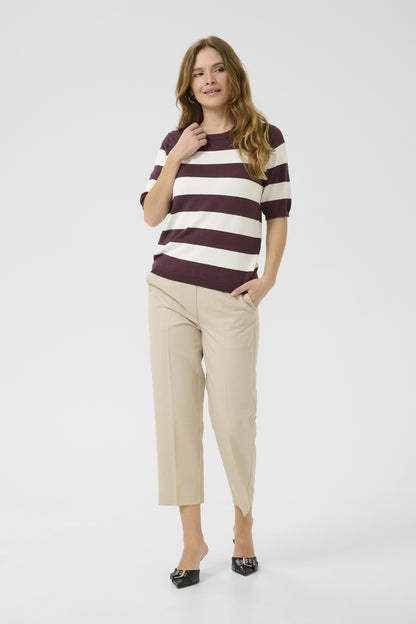 Kaffe Clothing KAlizza Striped Knit Fudge / Chalk Wide Striped
